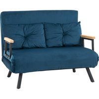 HOMCOM Schlafsofa Relaxsessel mit Bettfunktion, Klappsofa aus Samt, verstellbare Rückenlehne, Blau 102x73x81cm, ideal für Gästezimmer   Aosom.de