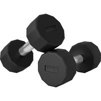 SPORTNOW Kurzhantel-Set 20 kg, Hantelset aus Metall, 2er Set Rutschfest Kurzhanteln, für Krafttraining und Fitness, Schwarz   Aosom