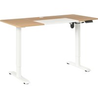 Vinsetto Computertisch  Elektrischer Schreibtisch, Stehschreibtisch, höhenverstellbar, Tischgestell mit Motor, Metall, Natur+Weiß  Aosom