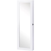 HOMCOM Spiegelschrank Schmuckschrank 2 in 1 Wandspiegel mit großem Stauraum 37x9,5x112cm für Schmuck & Accessoires   Aosom.de