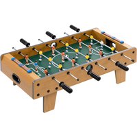 HOMCOM Mini Tischkicker Tischfußball inkl 2 Kickerbälle tragbarer Kickertisch mit Griffe, Kicker Tischfussball für Kinder Erwachsene Holz-Optik 69 x 36,5 x 22 cm Natur   Aosom