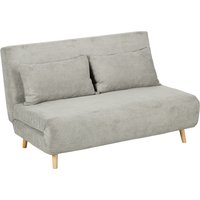 HOMCOM Schlafsofa, Klappbett mit Bettfunktion, Rückenkissen, Polstersofa mit Verstellbarer Rückenlehne, Samtoptik, 141 x 90 x 81 cm, Grau   Aosom