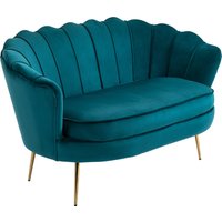 HOMCOM Sofa 2 Sitzer Couch mit Armlehne Dick Gepolstert Polstersofa Modern Doppelsofa mit Samtoptik für Wohnzimmer Schlafzimmer, 130 x 77 x 77 cm, Dunkelgrün   Aosom