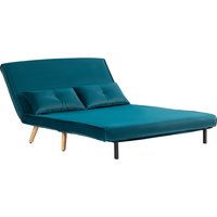 HOMCOM Schlafsofa 3 in 1 2 Sitzer Sofa mit Schlaffunktion, 190 x 120 cm Klappbar Couch Schlafcouch mit 5-stufig Verstellbarer Rückenlehne, Lendenkissen und Samtoptik für Wohnzimmer, Dunkelgrün   Aosom