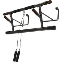 SPORTNOW Türreckstange, Türreck für Klimmzüge, mit Widerstandsbändern, gepolsterten Griffen, für Heimfitnessübungen, max. 150 kg Belastung, Schwarz   Aosom