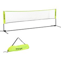 SPORTNOW Badmintonnetz Set Faltbares Tennisnetz, 103/120/155 cm Höhenverstellbar Indoor Outdoor Federballnetz, Volleyballnetz mit Transporttasche Metall Polyester Gelb   Aosom