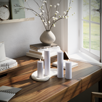 LED-Blockkerzen-Set – Verblasst Blau – 2x 5 x 12,5 | 2x 5 x 20 cm