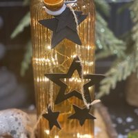 Deco-Schnur mit Sternen, 1 m, schwarz