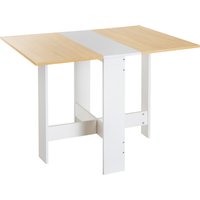 HOMCOM Klapptisch Schreibtisch Arbeitsstation Beistelltisch Esstisch Eiche Weiß L103 x B76 x H73,5 cm, platzsparend & vielseitig   Aosom.de