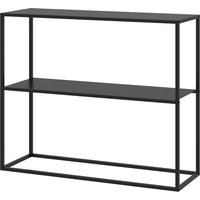 HOMCOM Konsolentisch Flurtisch Beistelltisch aus Stahl mit 2 Ebenen und Kippschutz 90x30x75 cm für Eingangsbereich   Aosom.de