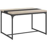 HOMCOM Esstisch Küchentisch für 6 Personen, Industriestil aus schwarzem Metall und Holz, Maße 120L x 89B x 75,5H cm   Aosom