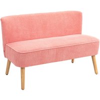HOMCOM Tischsofa, bis 150kg belastbar, Friesensofa Küchensofa, 2 Sitz Couch, Rosa   Aosom.de