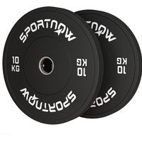 SPORTNOW 2er-Set Hantelgewichte, 2 x 10kg Gewichte, Hantelscheiben-Set, Gewichtsscheiben für 5 cm Hantelstange, Ø 50 mm Bohrung, Schwarz   Aosom