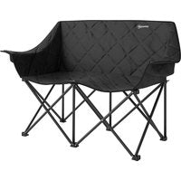 Outsunny Faltstuhl faltbar 2 Sitzer Campingstuhl mit Kühltaschen Tragetasche Outdoor Klappstuhl bis 250kg belastbar robust leicht gepolstert Angelstuhl Gartenstuhl für Garten Camping Strand   Aosom