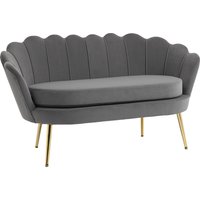 HOMCOM 2-Sitzer Stoffsofa, 133 x 63 x 75 cm, Loungesofa mit weichen großzügigen Kissen, Polstersofa, Polstermöbel, Samt, Polyester   Aosom