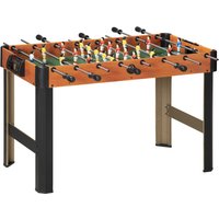HOMCOM Tischkicker klappbar Kickertisch inkl 22 Kicker 2 Bälle Rutschfest Griffe Anzeigetafel, Spieltisch für Erwachsene Kinder Tischfußball für Spielzimmer, Bars Partys 118 x 104 x 69 cm Braun   Aosom
