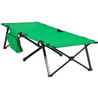 Outsunny Campingbett klappbar bis 136 kg belastbar Feldbett mit Seitentasche Oxford Grün Schwarz 200 x 73 x 49 cm für Outdoor & Reisen   Aosom.de