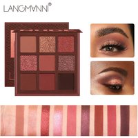 Langmanni Huda 9 Palace Eye Shadow Disc Pearlescent Matte Lasting Non Flying Powder
