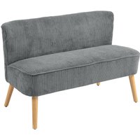 HOMCOM kleines Küchensofa, Speisesofa Küchensofa, Holzbeine, Doppelsofa für Wohnzimmer, Schlafzimmer, Grau   Aosom.de