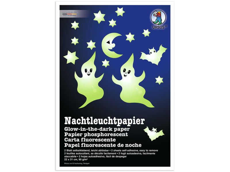 URSUS Nachtleuchtpapier 90 g/m², DIN A4, 2 Blatt