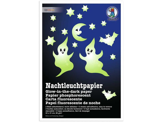 URSUS Nachtleuchtpapier 90 g/m², DIN A4, 2 Blatt