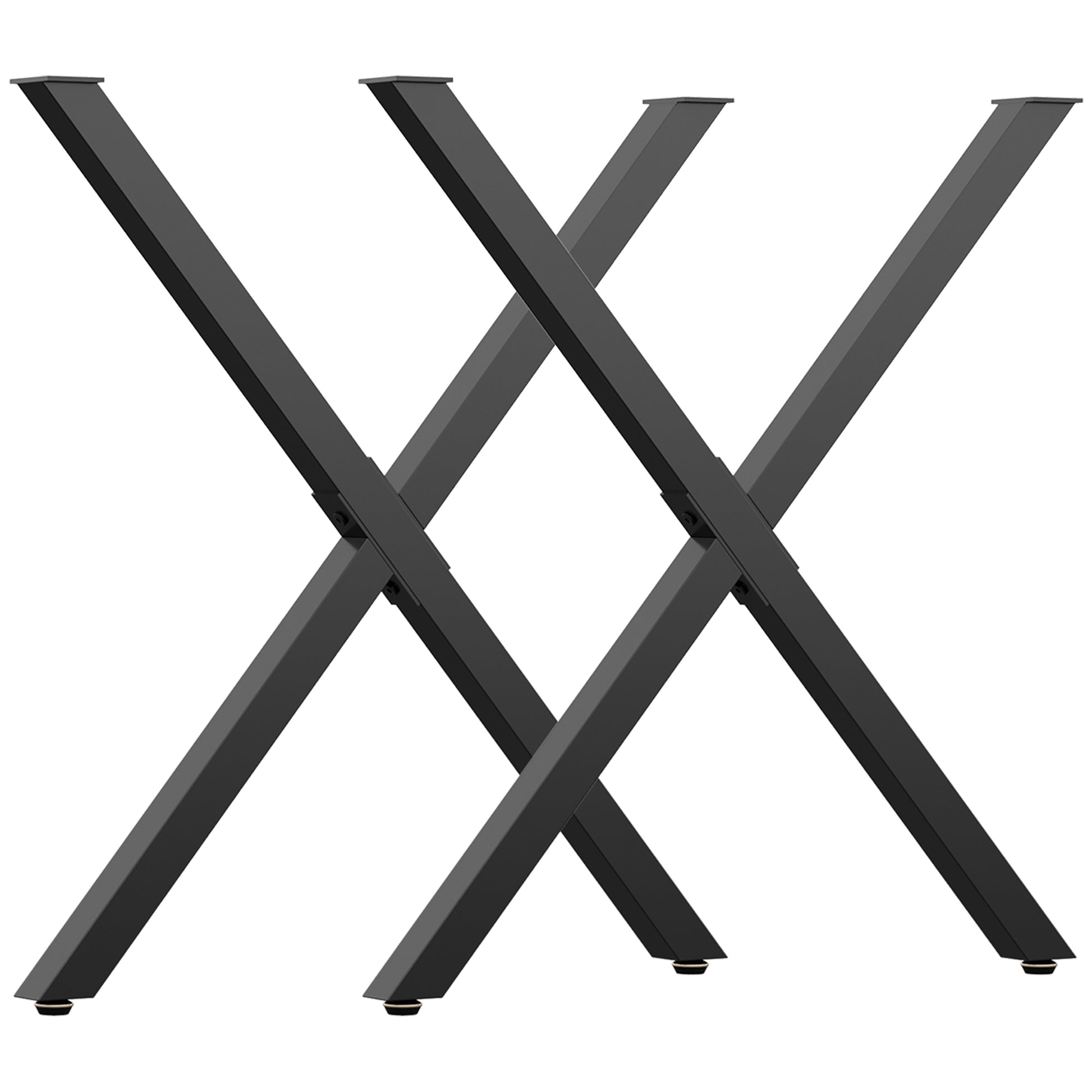 HOMCOM Set mit 2 Tischbeinen aus X-förmigem Stahl - 70L x 8B x 72H cm - Industriedesign   Aosom