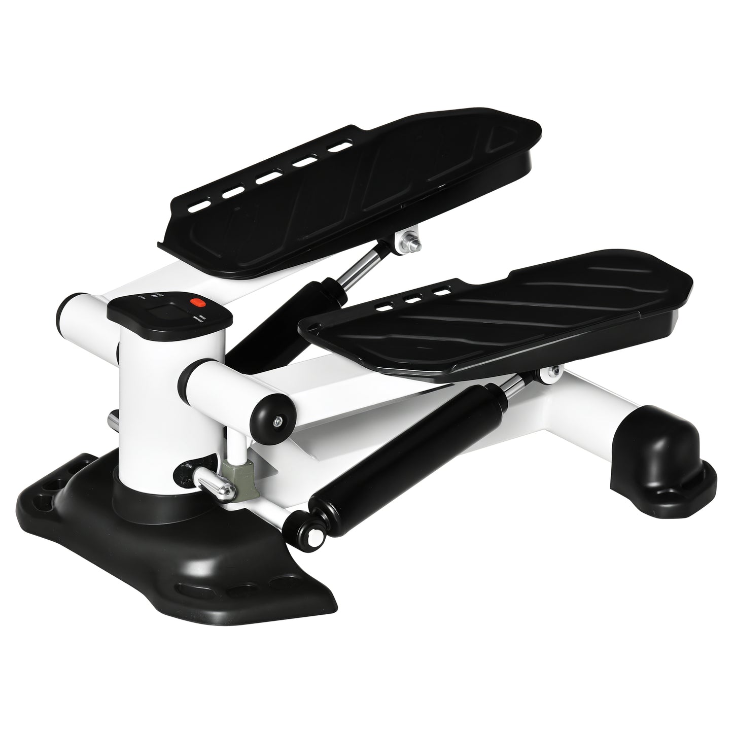 HOMCOM Mini Stepper kompaktes Fitnessgerät mit LCD-Bildschirm große Pedale Metall ABS Weiß Schwarz 48x34x21cm ideal für Zuhause   Aosom.de
