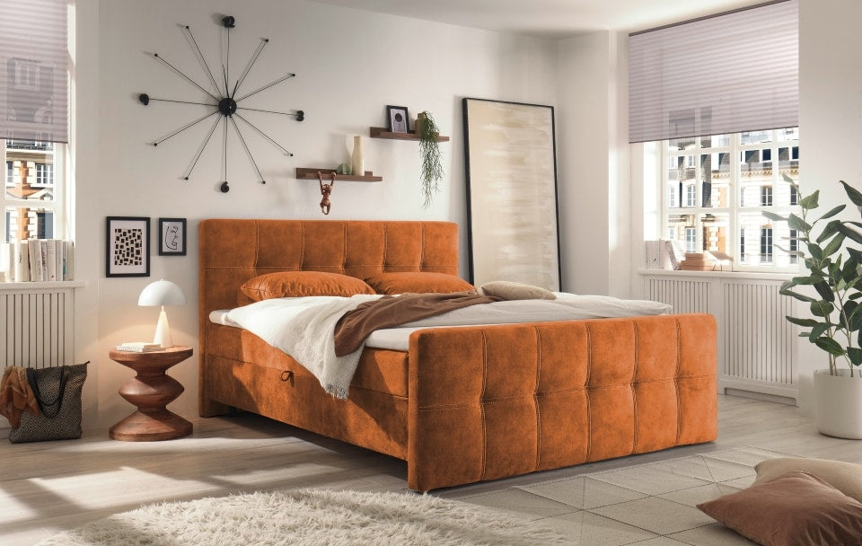 ED Exciting Design Boxbett Valetta 6 - Luxus-Mikrofaser, Tonnentaschenfederkern, HR-30 Topper, Bettkasten - H2 Härtegrad (bis 120 kg)  in verschiedenen Farben erhältlich