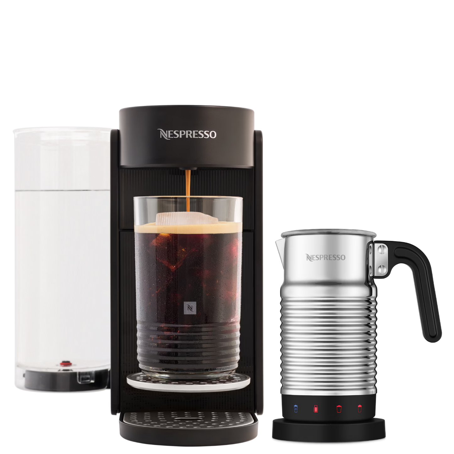 Nespresso VERTUO UP Ink Black & Aeroccino4 Vertuo Kaffeemaschine