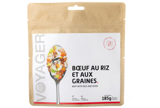 Rindfleisch mit Reis und Samen