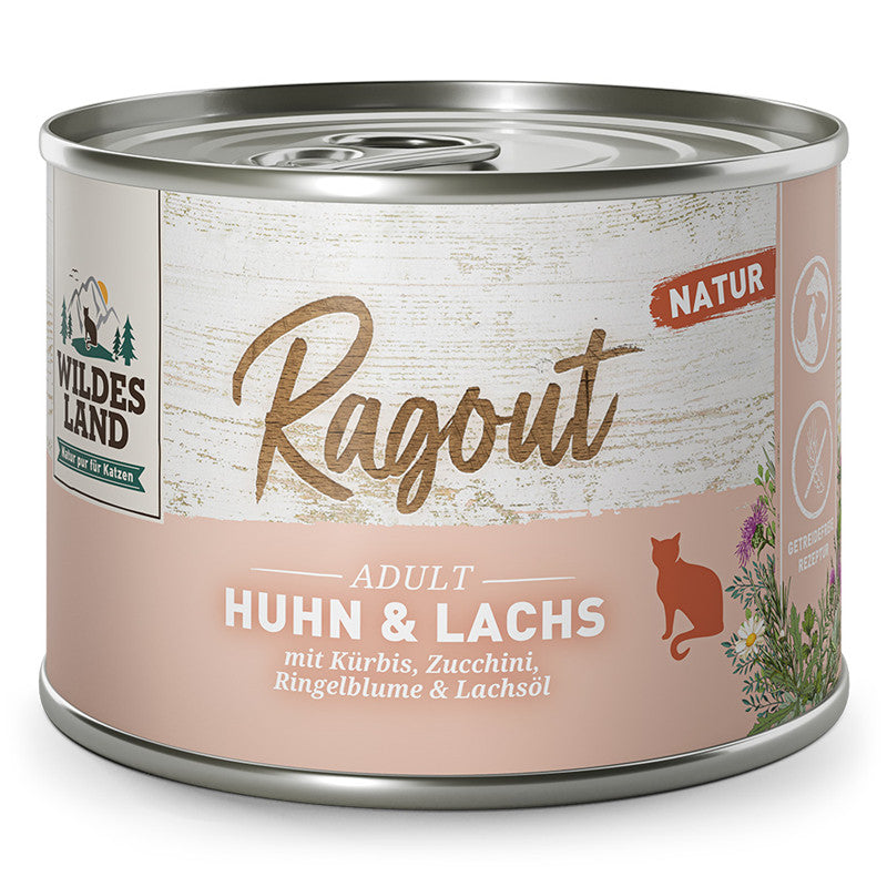 Wildes Land Ragout Huhn & Lachs mit Karotten