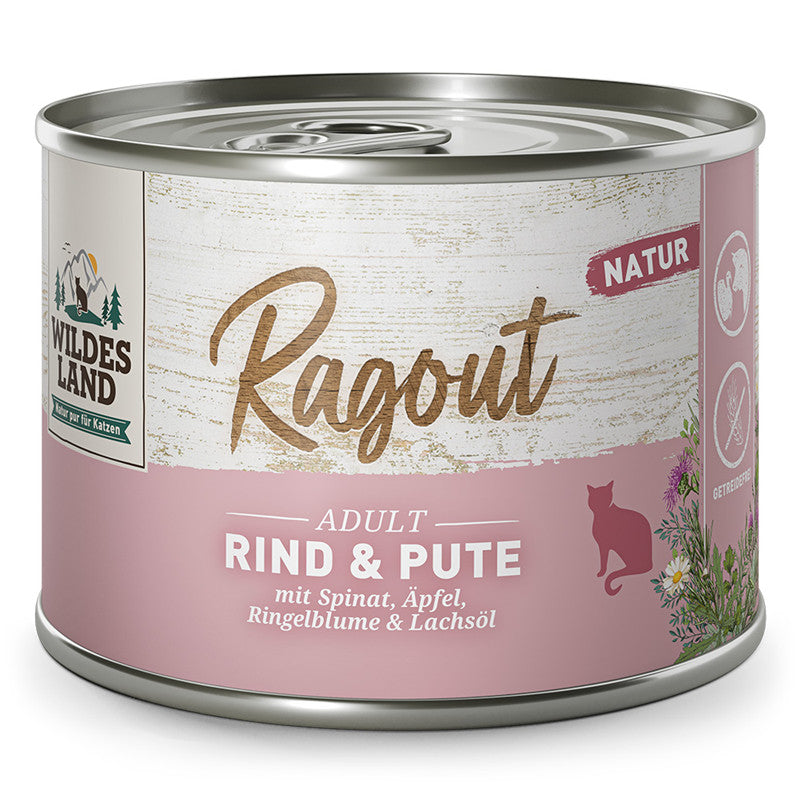 Wildes Land Ragout Rind & Pute mit Spinat