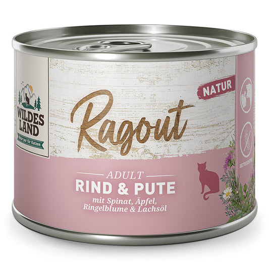 Wildes Land Ragout Rind & Pute mit Spinat