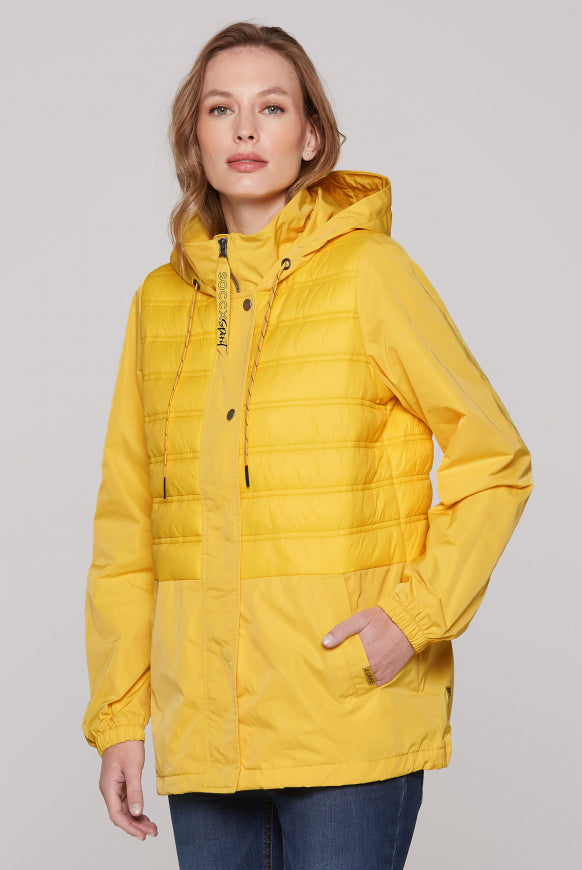 SOCCX Windjacke mit Kapuze im Materialmix