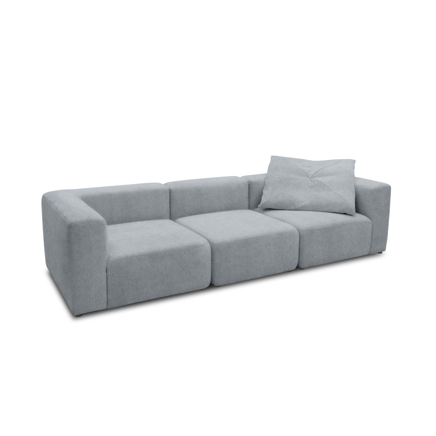 Sofa 800013, 3-Sitzer Garnitur, rechteckig, 3er Couch, 301 x 108 x 69 cm (BxTxH), Grau   Aosom