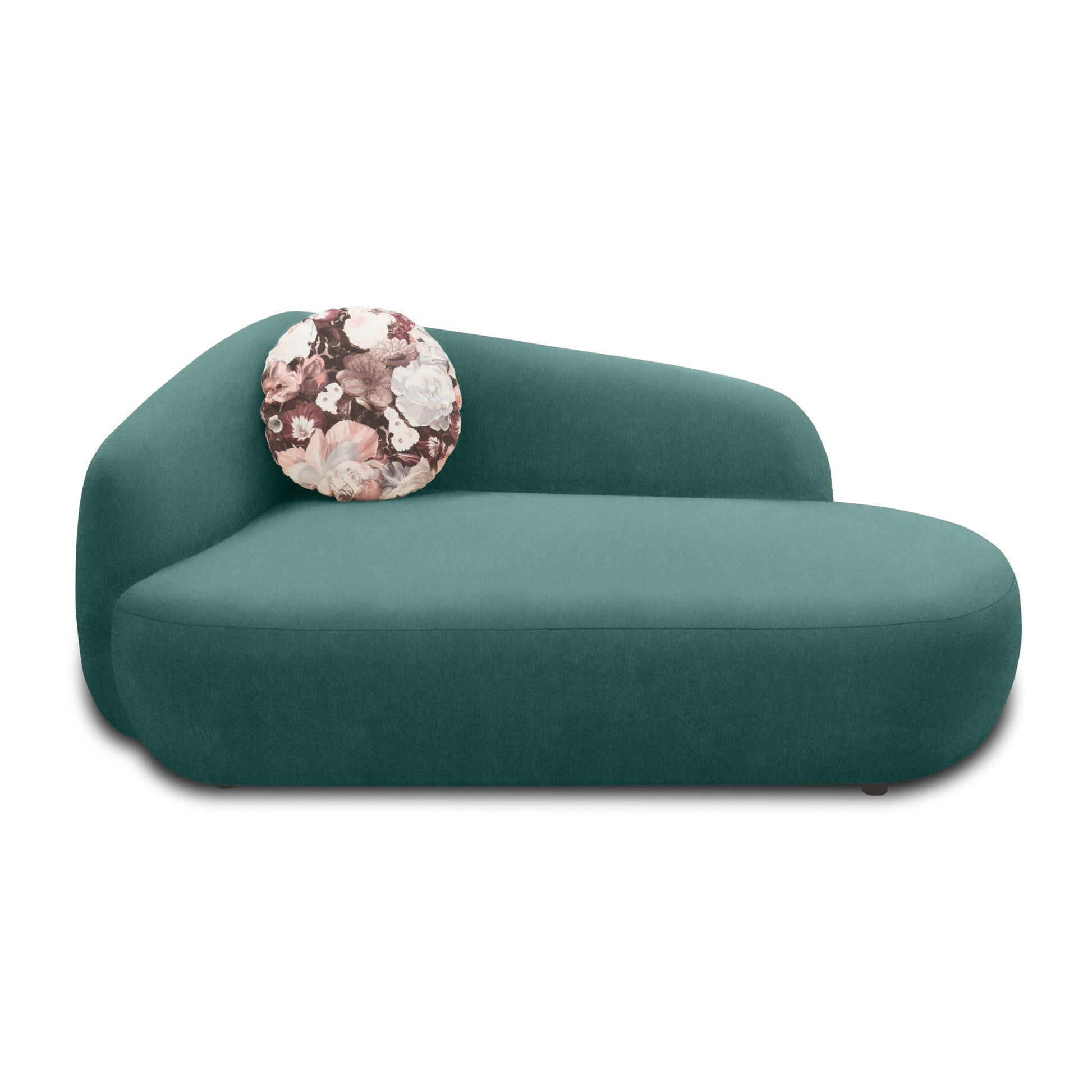 Recamiere 700013, Liege, oval, Füße mit Filzgleitern, Sofa, 183 x 105 x 75 (BxTxH), petrol   Aosom