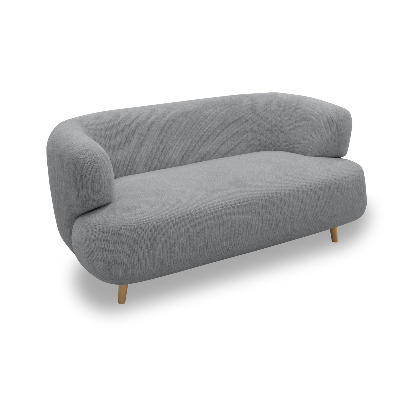Sofa 800014, 2-Sitzer, runde Ecken, Holzfüße Eiche, 2er Couch, 86 x 73 x 160 cm (BxTxH), grau   Aosom
