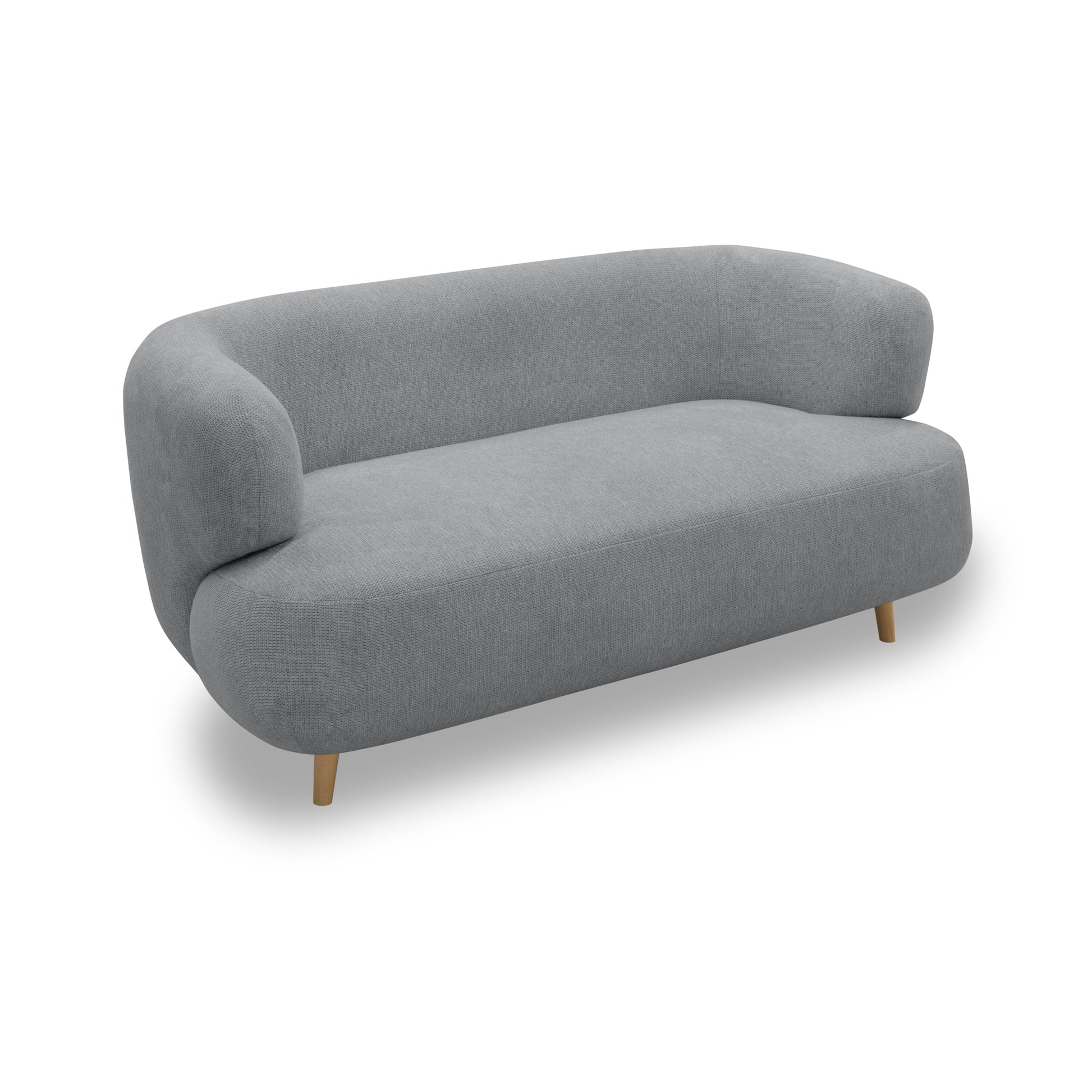 Sofa 800014, 2-Sitzer, runde Ecken, Holzfüße Eiche, 2er Couch, 86 x 73 x 160 cm (BxTxH), grau   Aosom