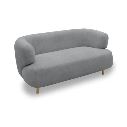 Sofa 800014, 2-Sitzer, runde Ecken, Holzfüße Eiche, 2er Couch, 86 x 73 x 160 cm (BxTxH), grau   Aosom