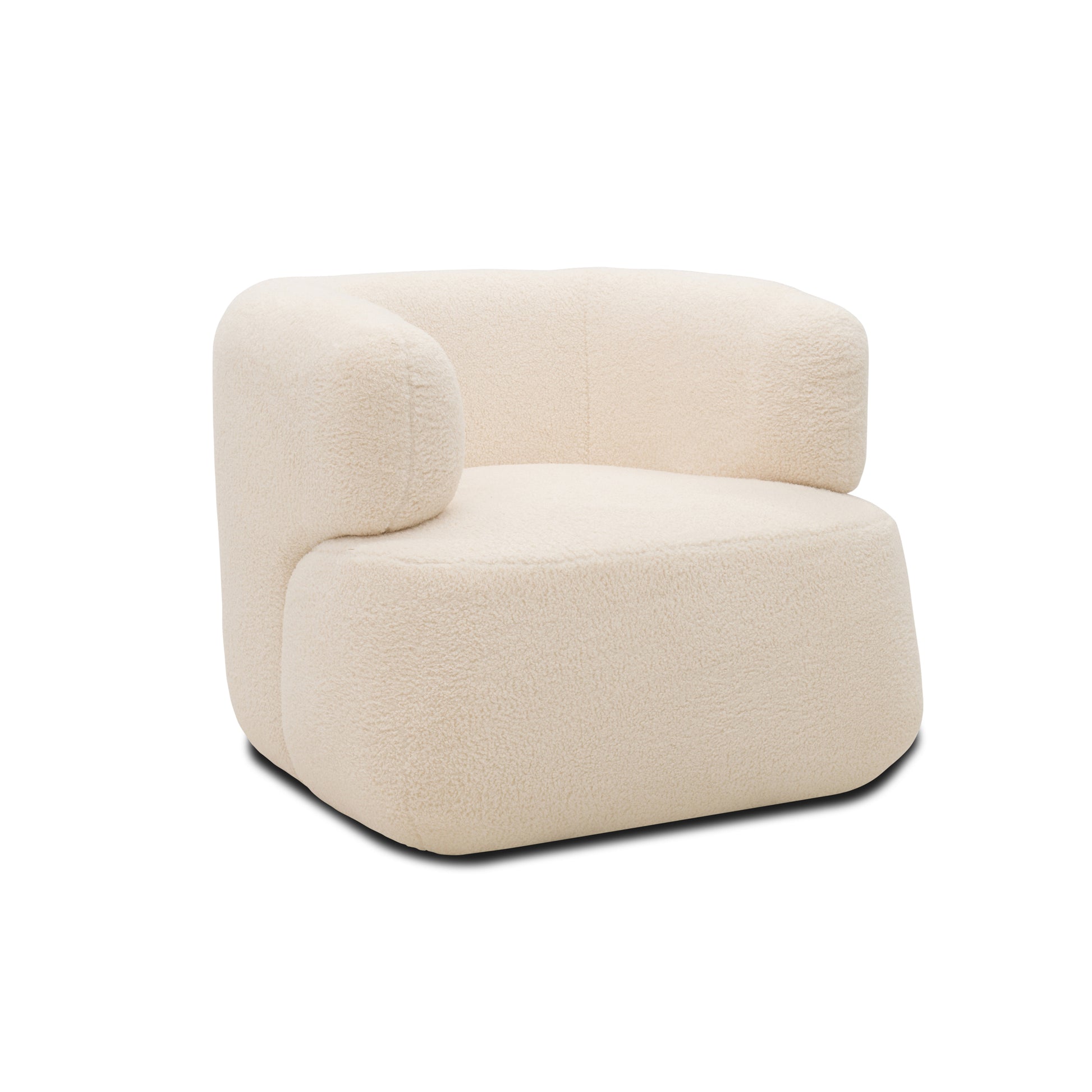 Sessel 800 012, Armsessel, Teddy-Stoff, 90 x 86 x 71 cm (BxTxH), creme   Aosom