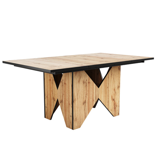 Esstisch Modernen Küchen-Esstisch Bistrotisch für 4-6 Personen Küchen-Esstisch mit Schreibtischfunktion, 138.5 x 80 x 75 cm, Hellbraun   Aosom.de